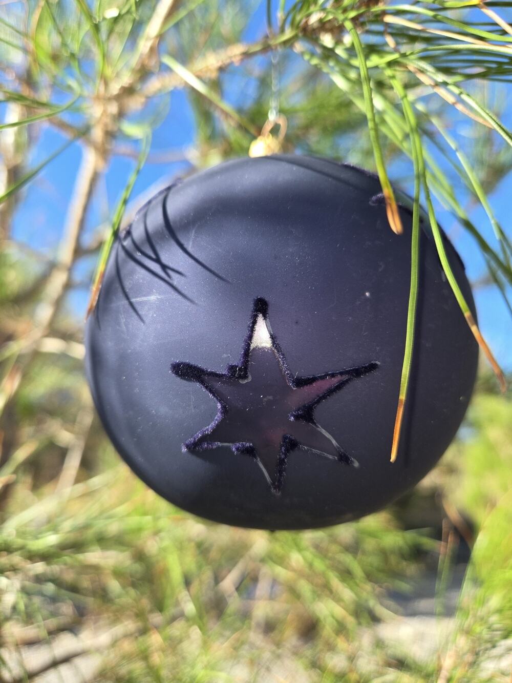 Star Of David Jewish Star Hand Painted Christmas Hanukkah Ornament Dark Blue
